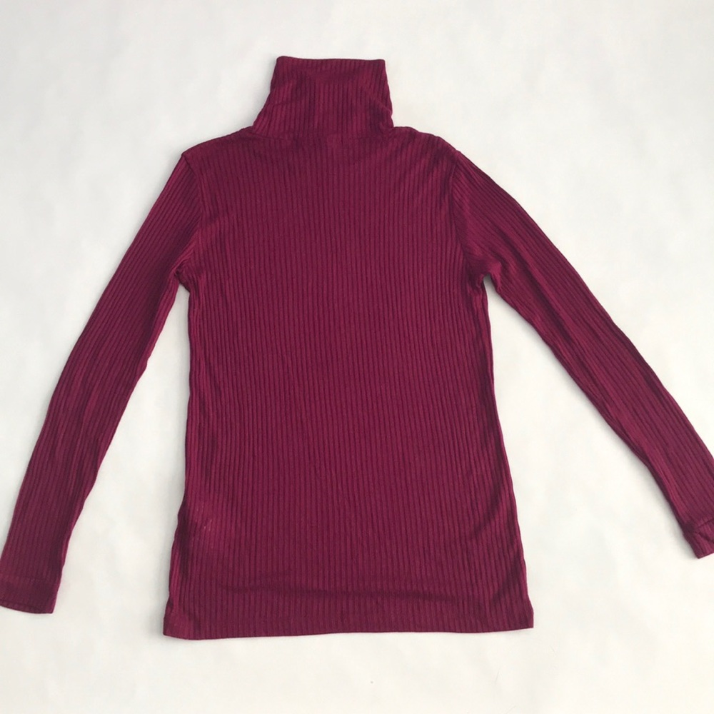 Magenta striped turtleneck